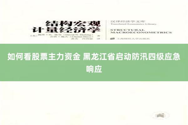 如何看股票主力资金 黑龙江省启动防汛四级应急响应