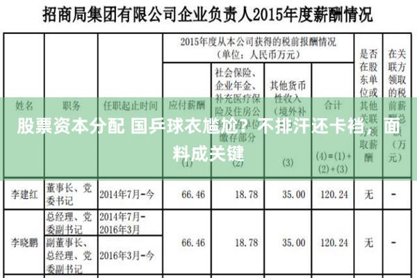 股票资本分配 国乒球衣尴尬？不排汗还卡裆，面料成关键