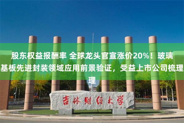 股东权益报酬率 全球龙头官宣涨价20%！玻璃基板先进封装领域应用前景验证，受益上市公司梳理