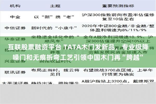 互联股票融资平台 TATA木门发新品，专业级降噪门和无痕折弯工艺引领中国木门再“跨越”